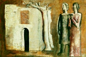 Mario Sironi, Composizione con figure, albero e casa